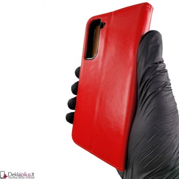 Telone grynos odos dėklas - raudonas (Samsung S22 Plus)